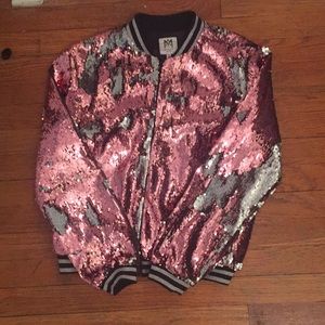 Magic Pink/Silver Sequin Jacket lined with silk